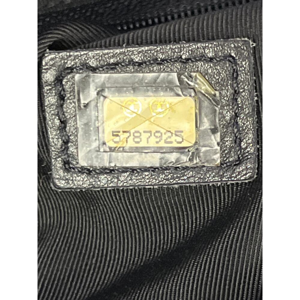 Chanel Black Leather Logo Tab Tote Shoulder Bag Vintage Made In Italy - Picture 6 of 16